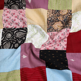 Multicolor Handcrafted Patchwork Cotton Kurta Material