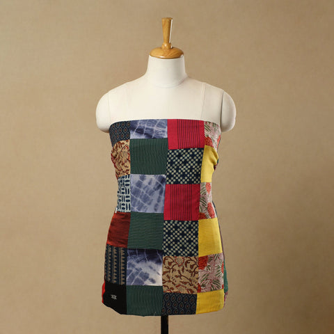 Multicolor - Handcrafted Patchwork Cotton Kurta Material (2.65m) 39