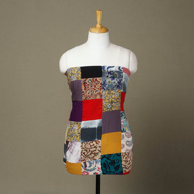 Multicolor - handcrafted patchwork cotton unstitched kurta