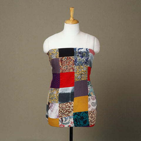 Multicolor - handcrafted patchwork cotton unstitched kurta