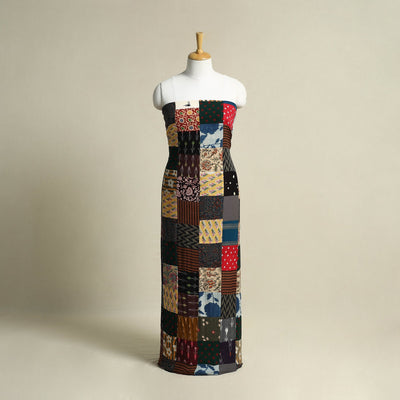 Multicolor - handcrafted patchwork cotton unstitched kurta