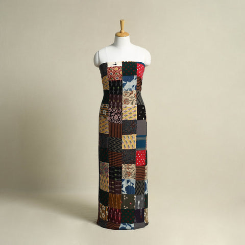 Multicolor - handcrafted patchwork cotton unstitched kurta