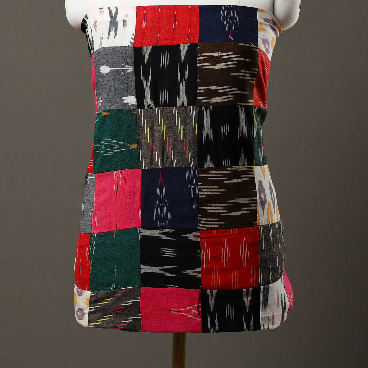 Multicolor - handcrafted patchwork cotton unstitched kurta