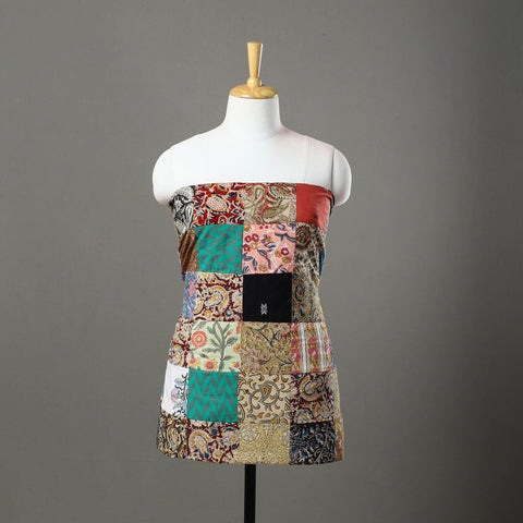 Multicolor - handcrafted patchwork cotton unstitched kurta