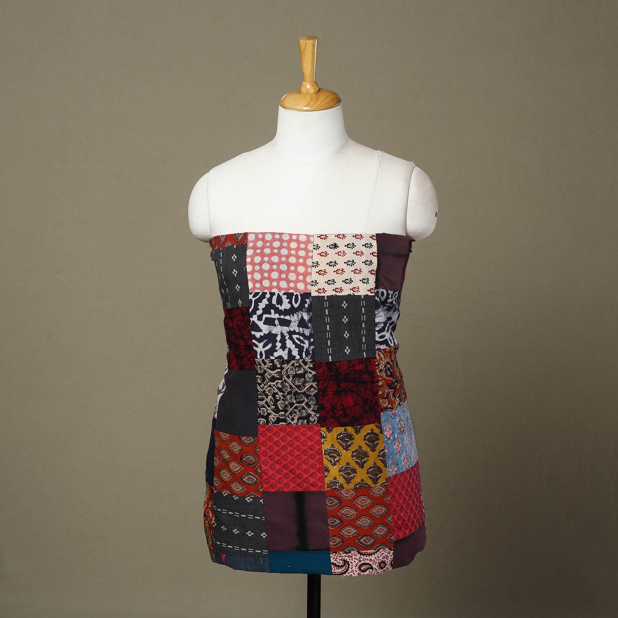 Multicolor Handcrafted Patchwork Cotton Kurta Material