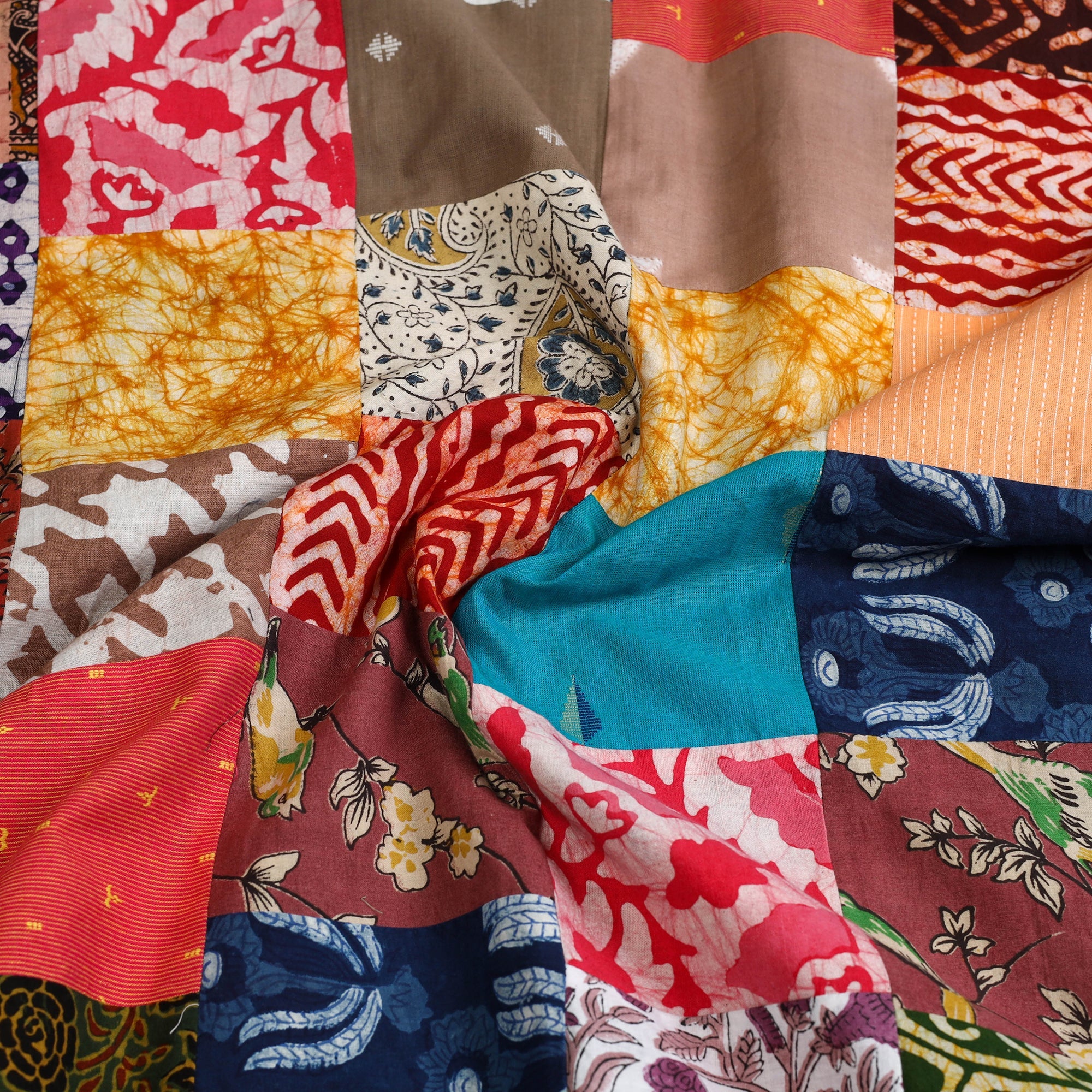 Multicolor Handcrafted Patchwork Cotton Kurta Material