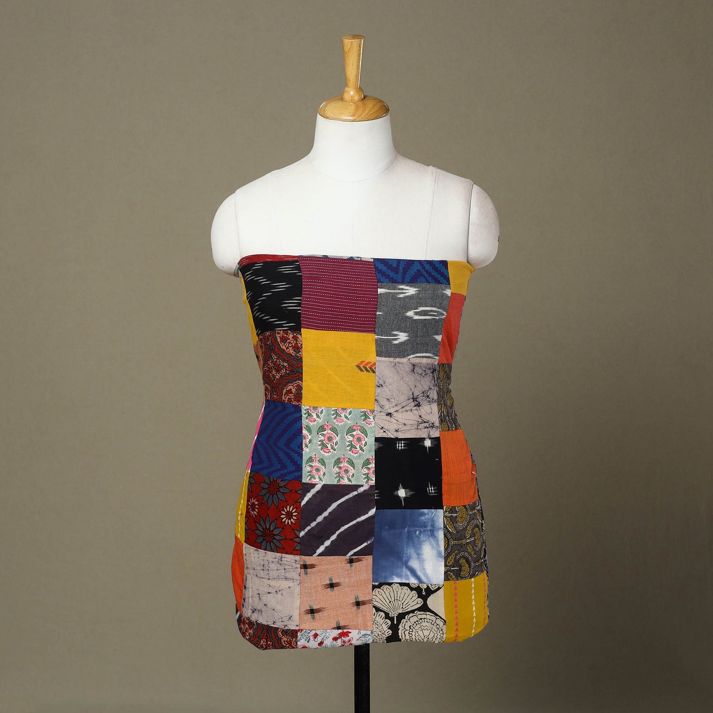 Multicolor Handcrafted Patchwork Cotton Kurta Material