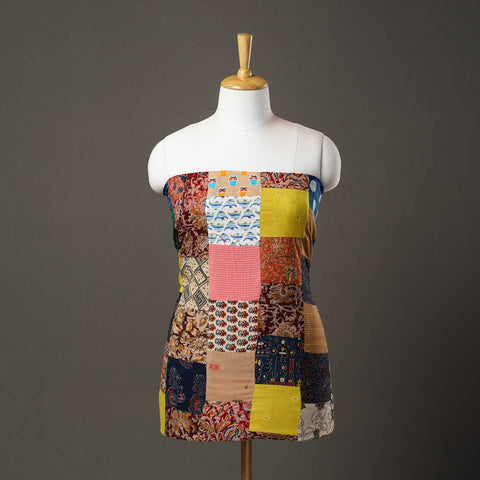 Multicolor - handcrafted patchwork cotton unstitched kurta