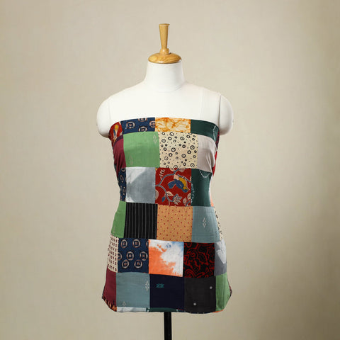 Multicolor - handcrafted patchwork cotton unstitched kurta