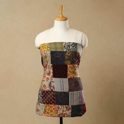 Multicolor - Handcrafted Patchwork Cotton Kurta Material (2.6m) 25