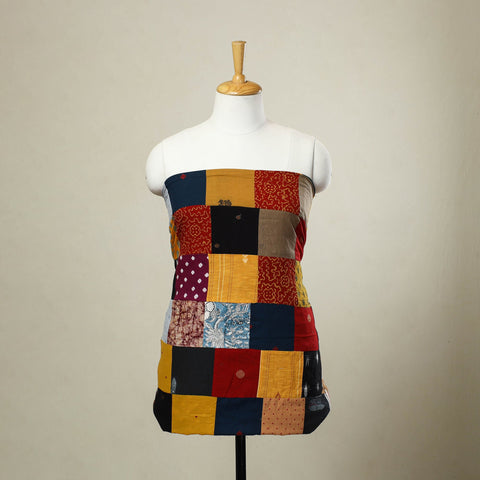 Buy Multicolor Handcrafted Patchwork Cotton Kurta Material