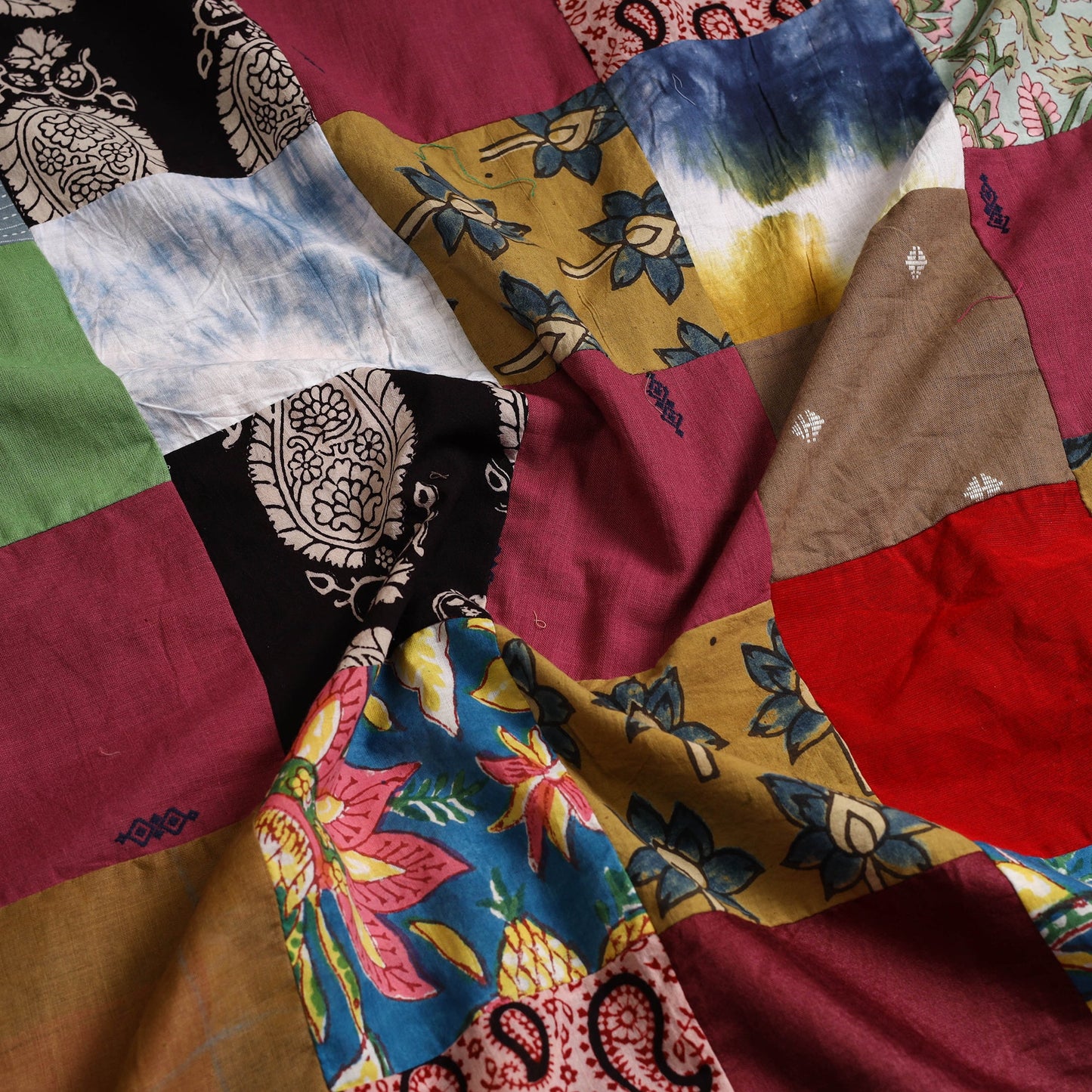 Buy Handcrafted Patchwork Cotton Kurta Material