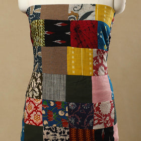 Multicolor - Handcrafted Patchwork Cotton Kurta Material (2.8m) 20