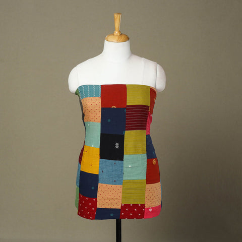 Multicolor - handcrafted patchwork cotton unstitched kurta