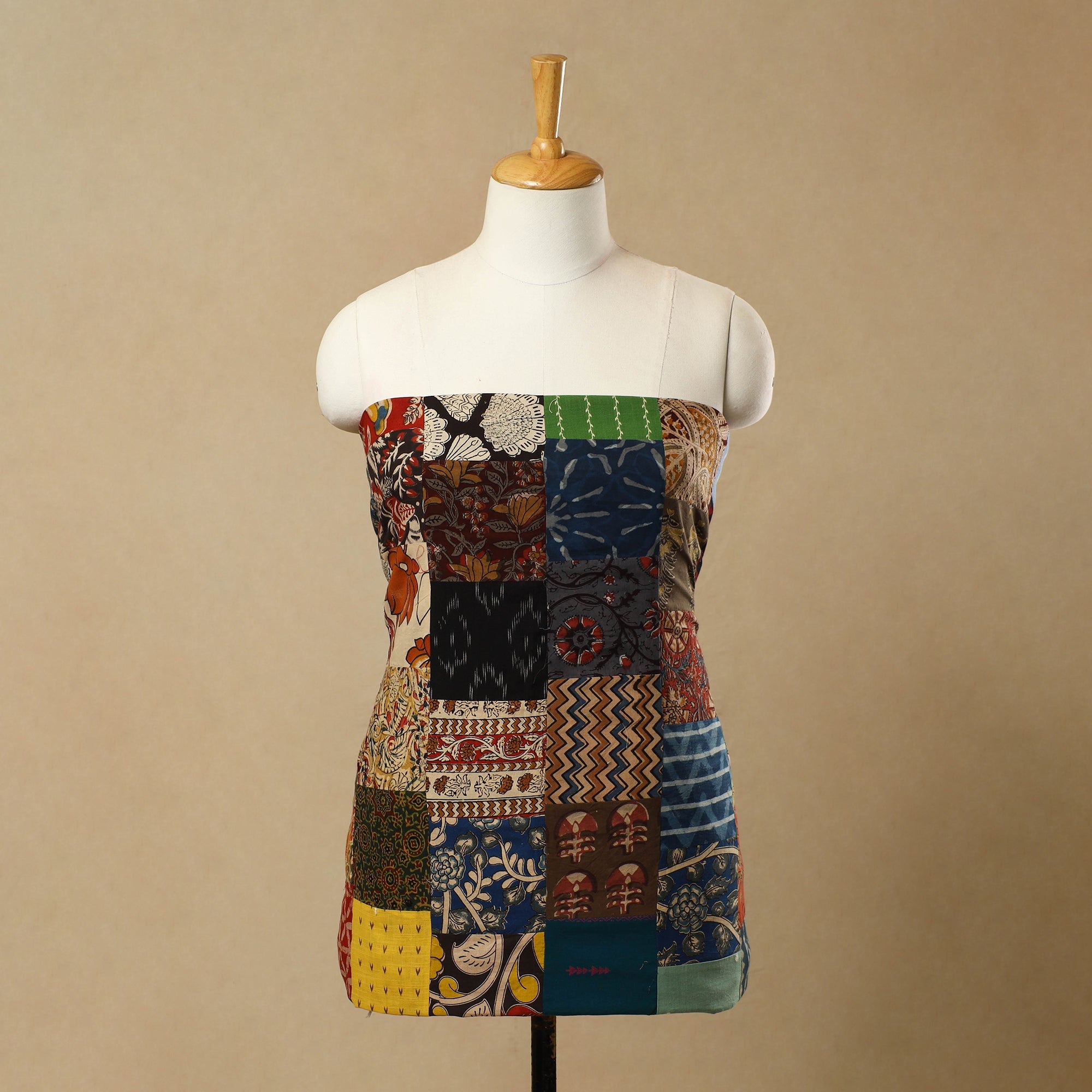 Multicolor - Handcrafted Patchwork Cotton Kurta Material (2.6m) 40