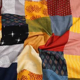 Multicolor Handcrafted Patchwork Cotton Kurta Material