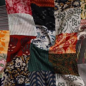 Multicolor - Handcrafted Patchwork Cotton Kurta Material (2.7m) 27