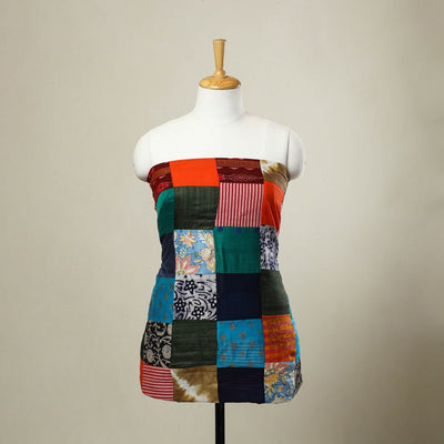 Multicolor - handcrafted patchwork cotton unstitched kurta