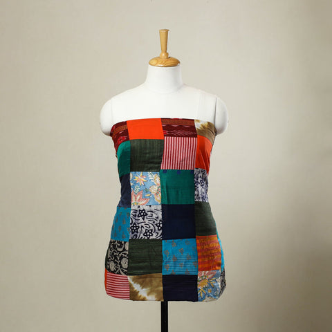 Multicolor - handcrafted patchwork cotton unstitched kurta