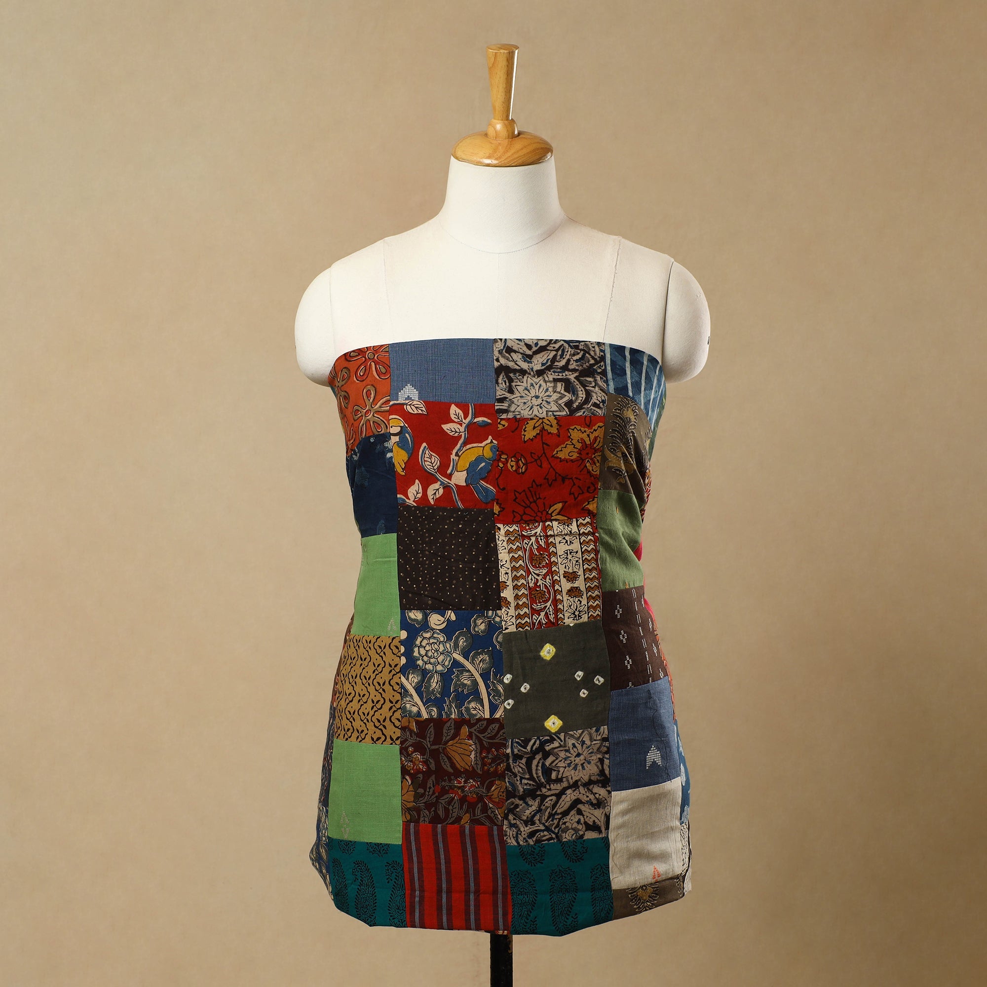 Buy Multicolor Handcrafted Patchwork Cotton Kurta Material