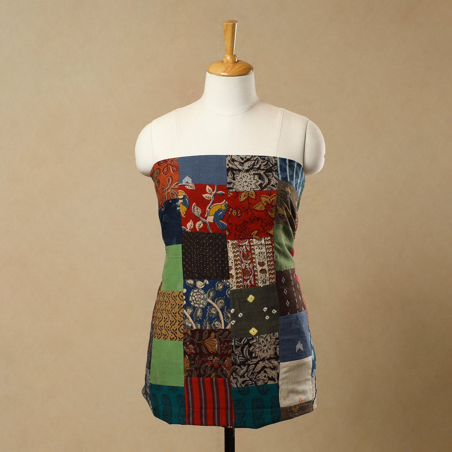 Buy Multicolor Handcrafted Patchwork Cotton Kurta Material