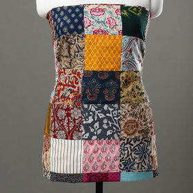 Multicolor - handcrafted patchwork cotton unstitched kurta