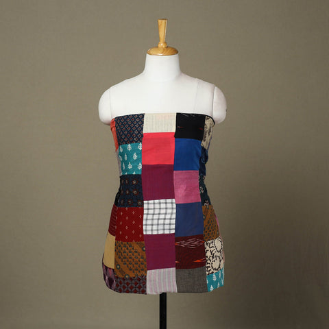 Multicolor Handcrafted Patchwork Cotton Kurta Material