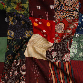 Multicolor - Handcrafted Patchwork Cotton Kurta Material (2.7m) 16