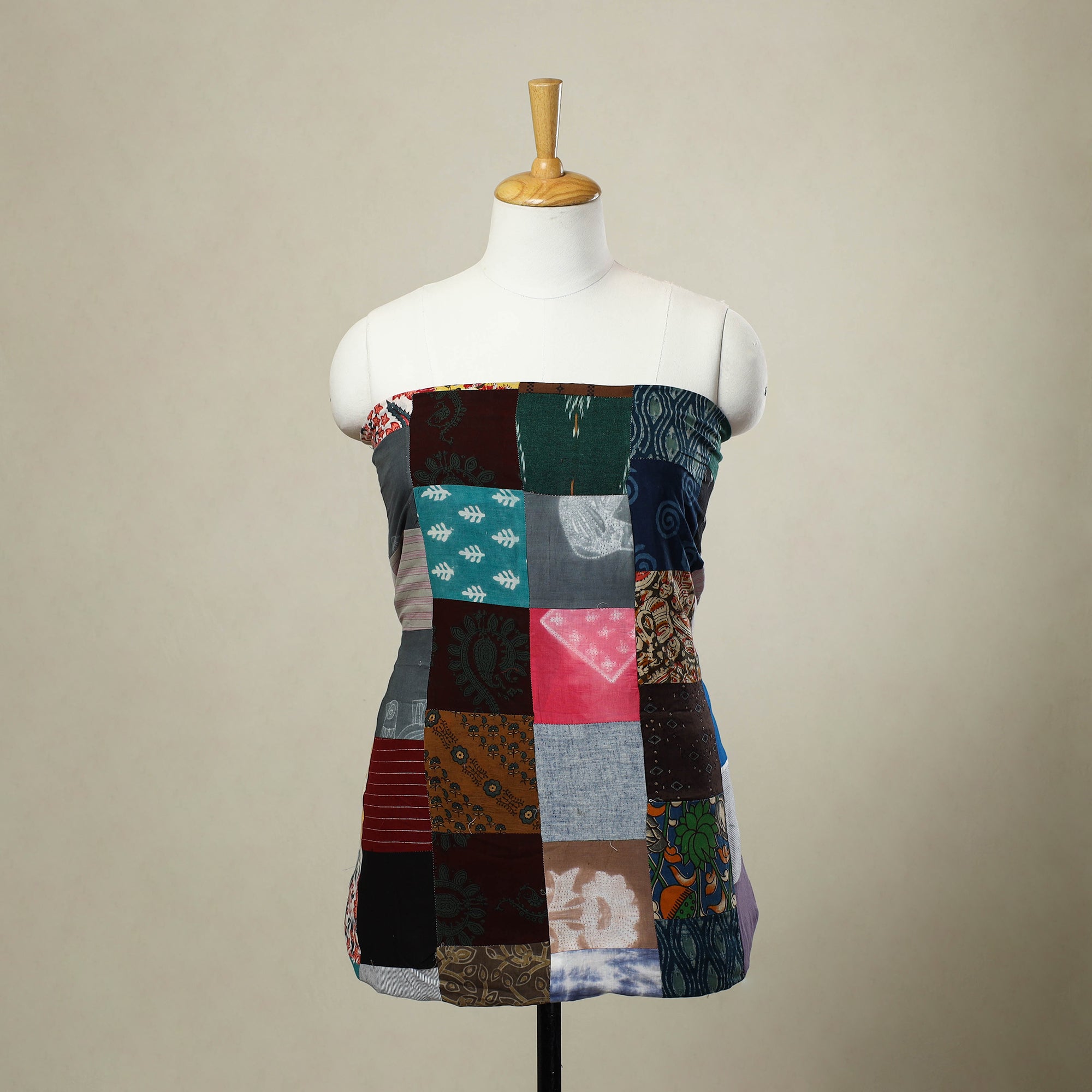 Buy Multicolor Handcrafted Patchwork Cotton Kurta Material