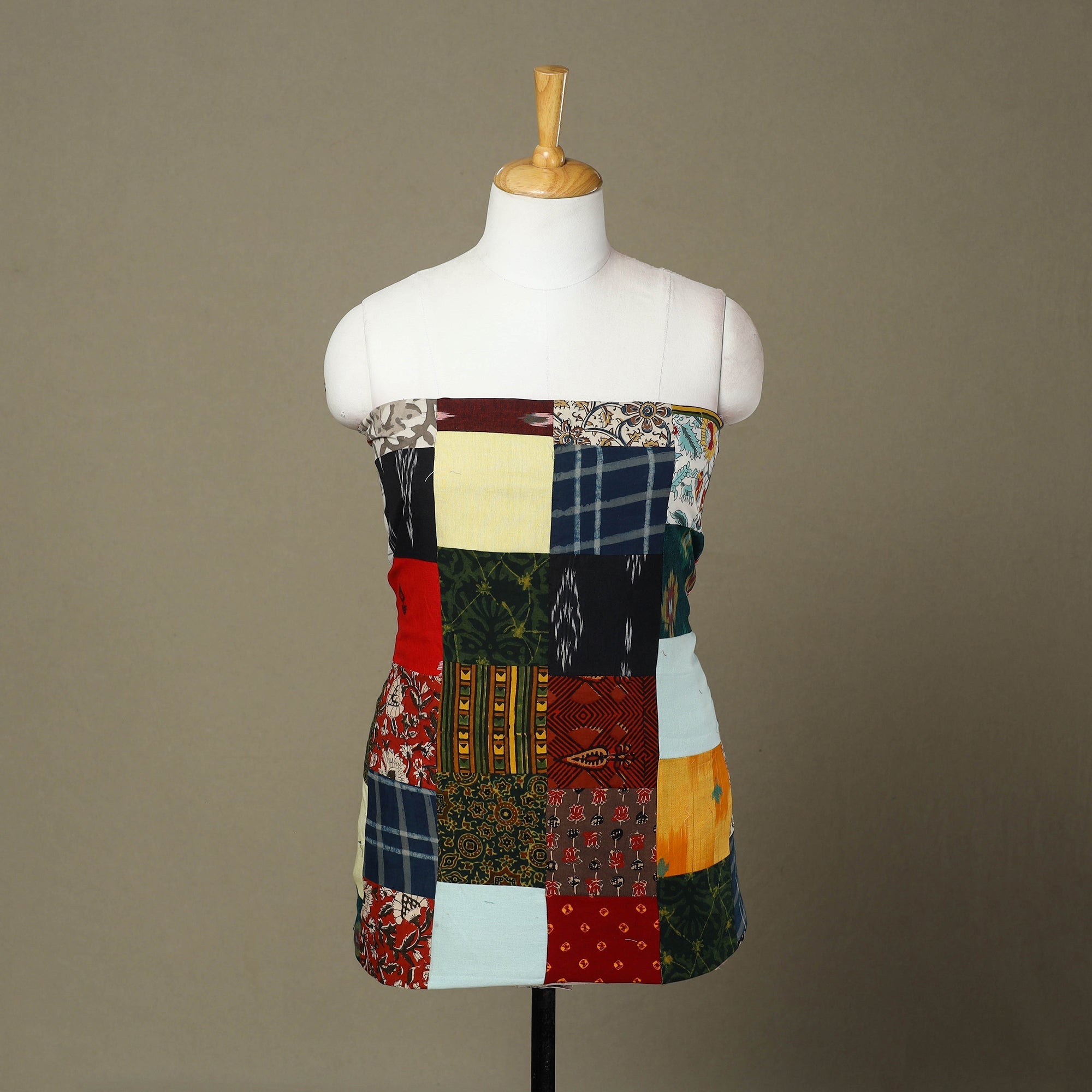 Multicolor Handcrafted Patchwork Cotton Kurta Material