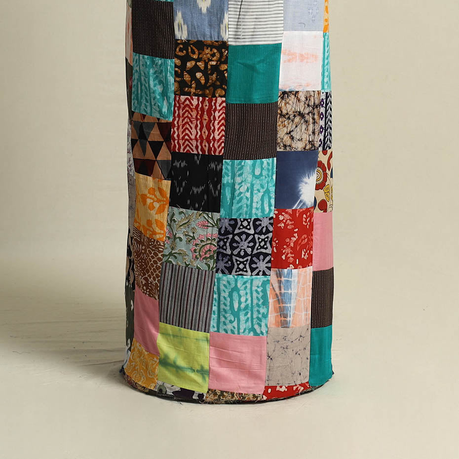 Multicolor - handcrafted patchwork cotton unstitched kurta