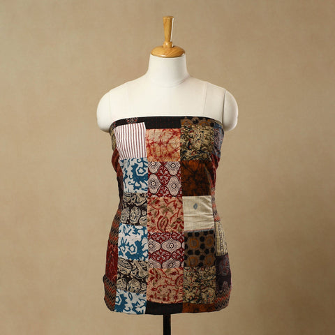 Multicolor - Handcrafted Patchwork Cotton Kurta Material (2.7m) 17