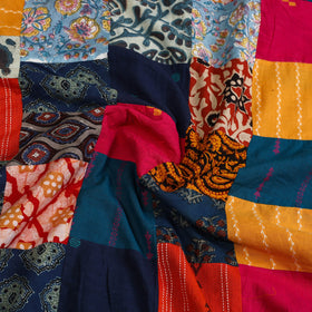 Multicolor - handcrafted patchwork cotton unstitched kurta