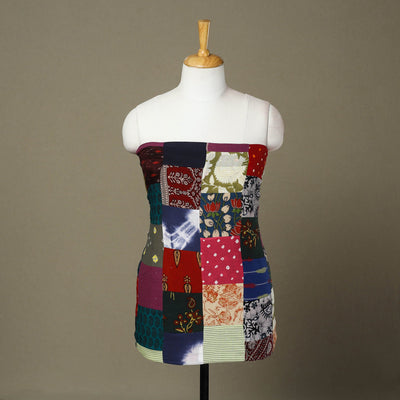 Multicolor Handcrafted Patchwork Cotton Kurta Material