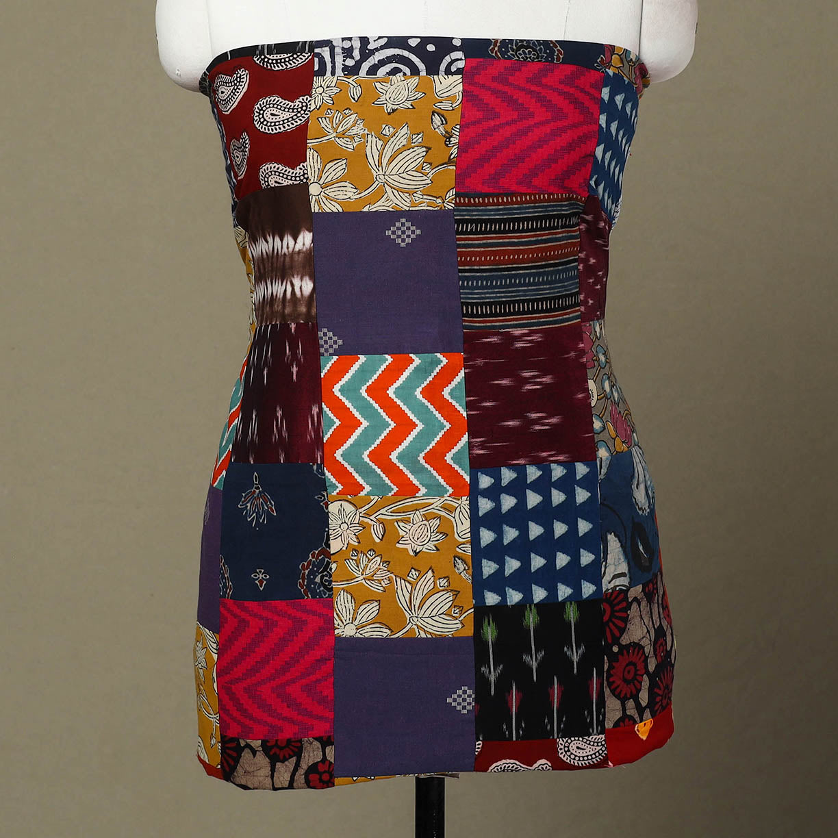 Multicolor Handcrafted Patchwork Cotton Kurta Material