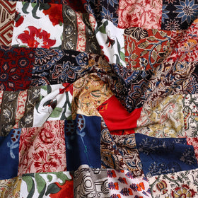 Multicolor - handcrafted patchwork cotton unstitched kurta