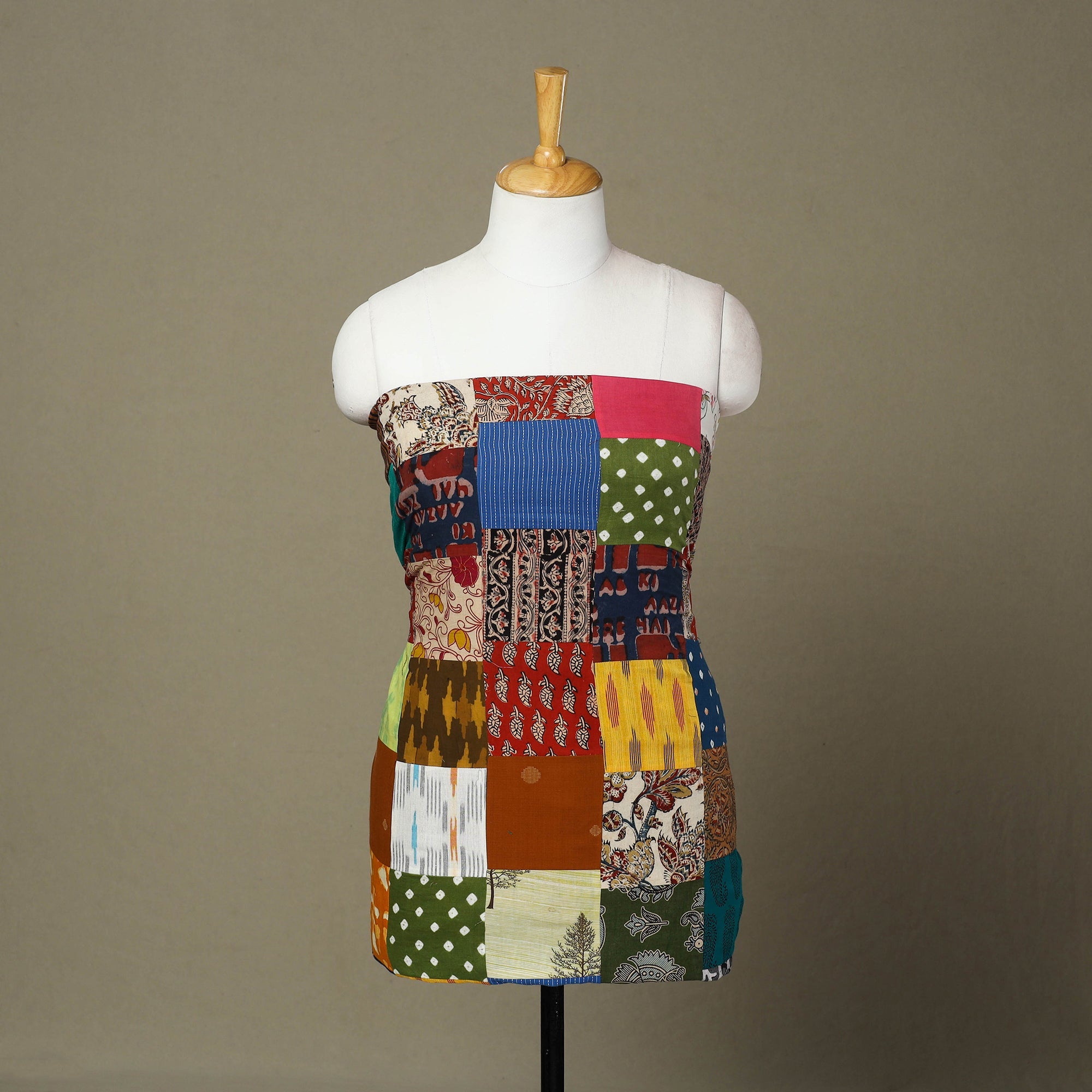 Multicolor Handcrafted Patchwork Cotton Kurta Material