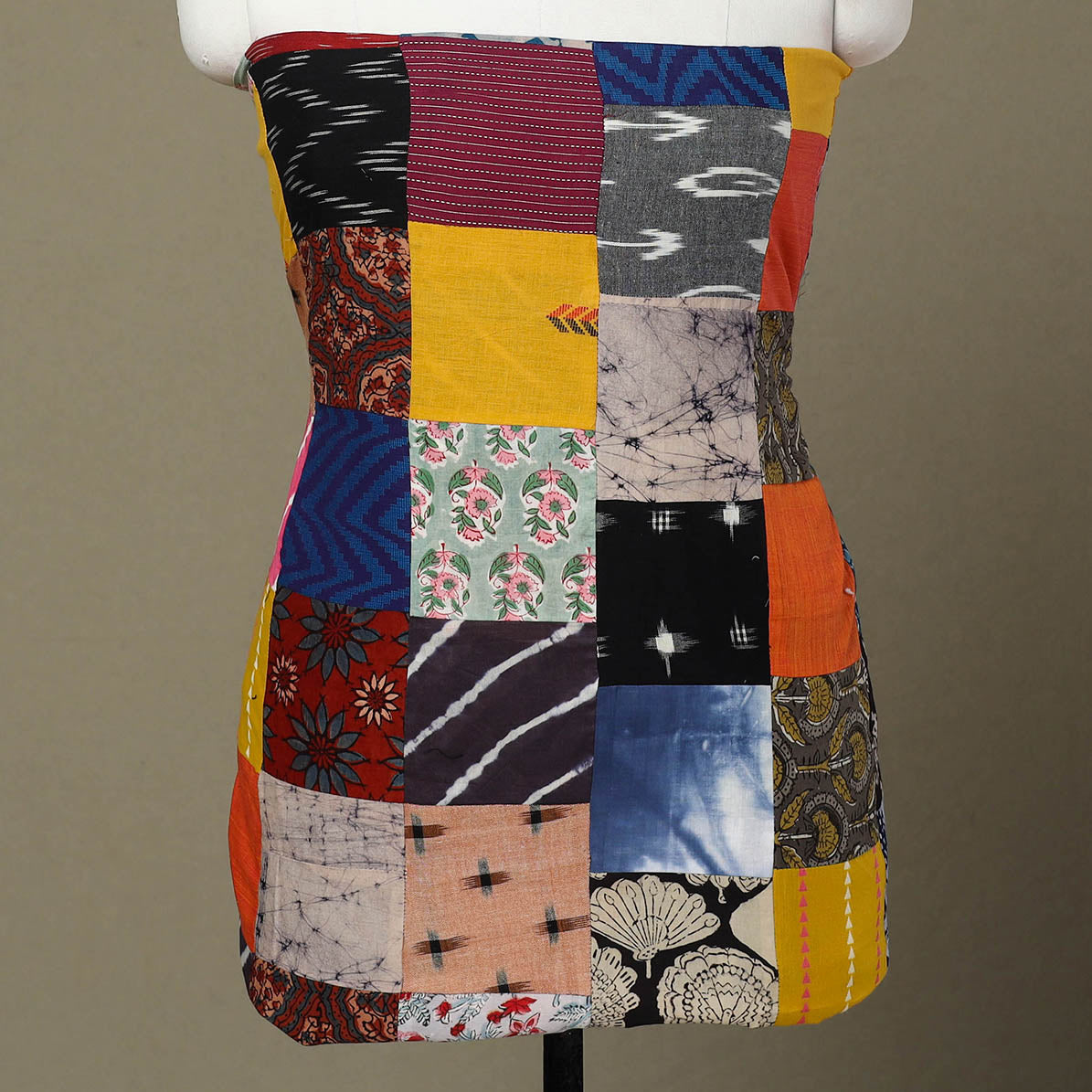 Multicolor Handcrafted Patchwork Cotton Kurta Material