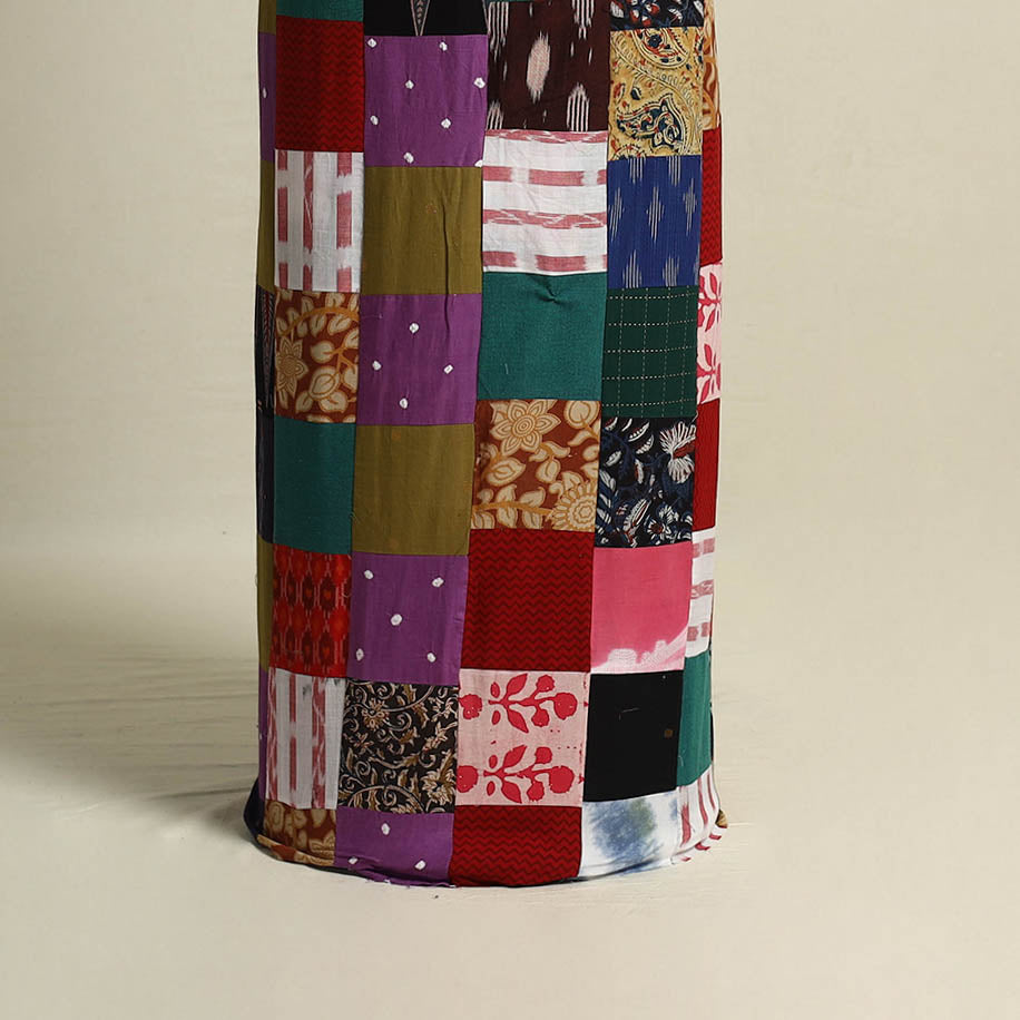 Multicolor - handcrafted patchwork cotton unstitched kurta