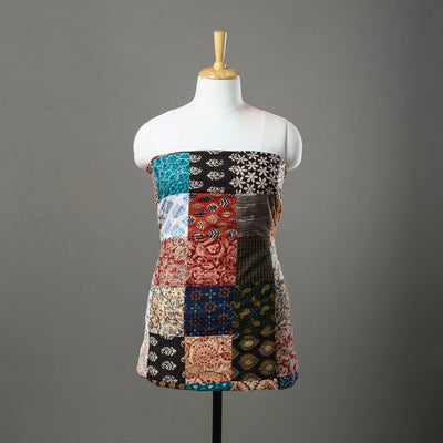 Multicolor - handcrafted patchwork cotton unstitched kurta