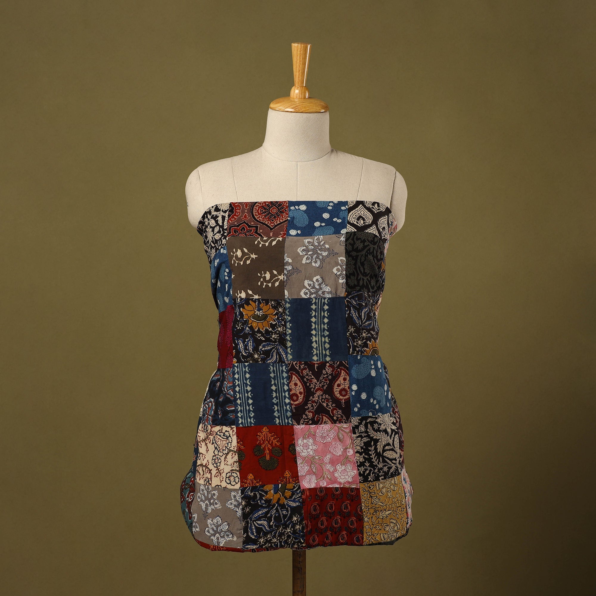 Buy Multicolor Handcrafted Patchwork Cotton Kurta Material