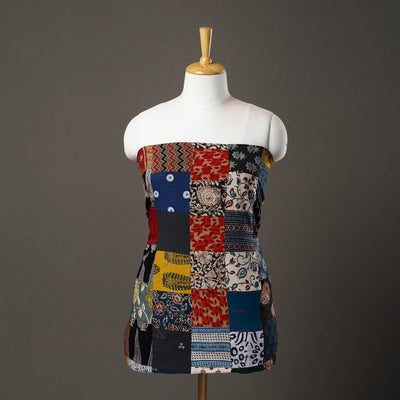 Multicolor - handcrafted patchwork cotton unstitched kurta