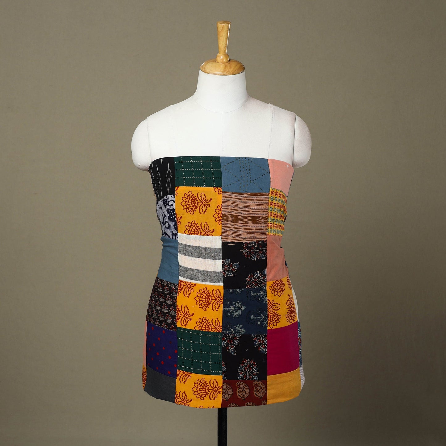 Multicolor Handcrafted Patchwork Cotton Kurta Material