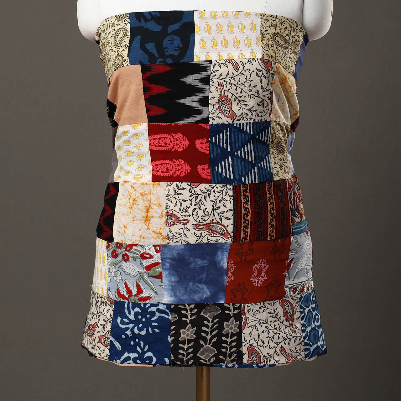 Multicolor - handcrafted patchwork cotton unstitched kurta