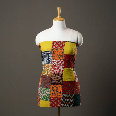 Multicolor - handcrafted patchwork cotton unstitched kurta