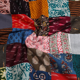 Multicolor - handcrafted patchwork cotton unstitched kurta