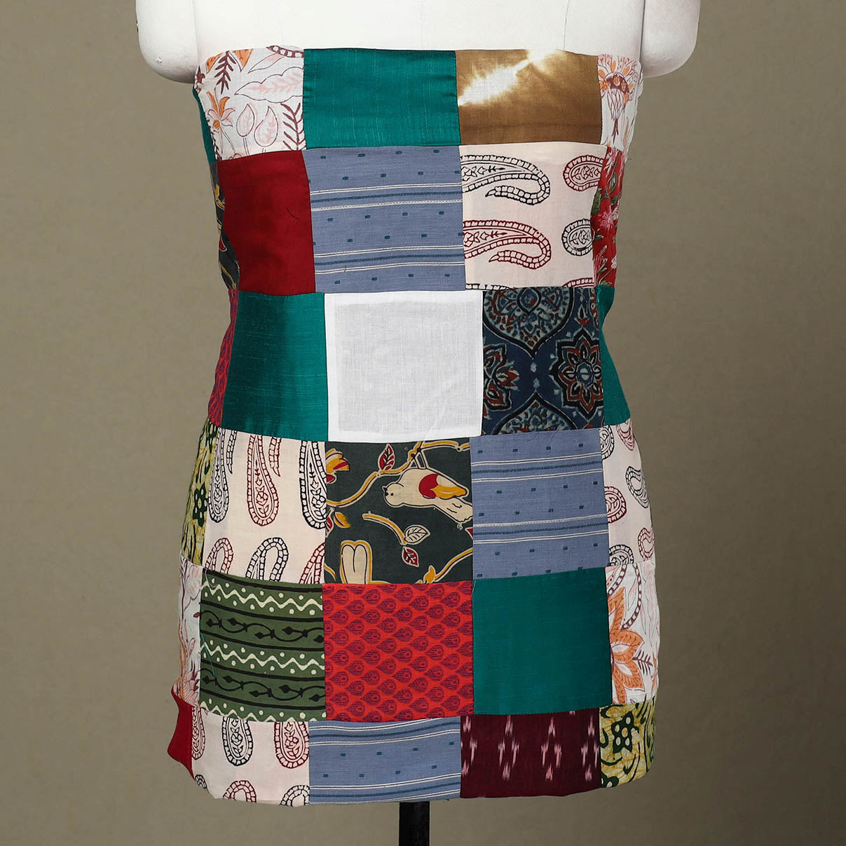 Multicolor - handcrafted patchwork cotton unstitched kurta