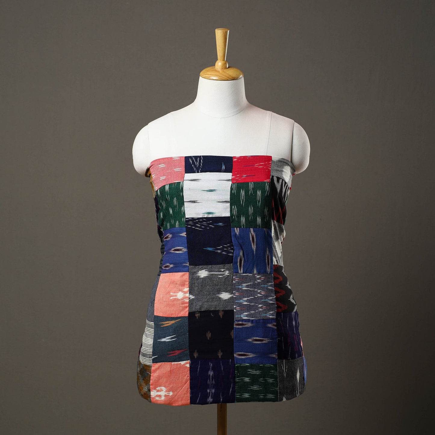 Multicolor - handcrafted patchwork cotton unstitched kurta