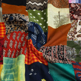 Multicolor Handcrafted Patchwork Cotton Kurta Material