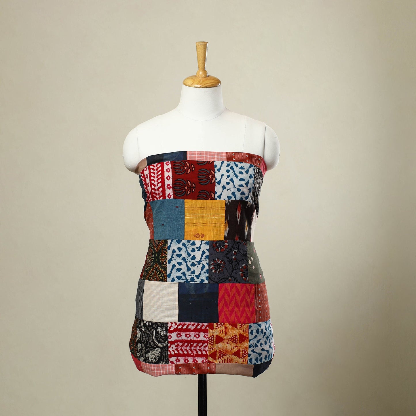 Buy Multicolor Handcrafted Patchwork Cotton Kurta Material